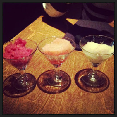 sorbet sampler from Robert Irvine's restaurant, EAT