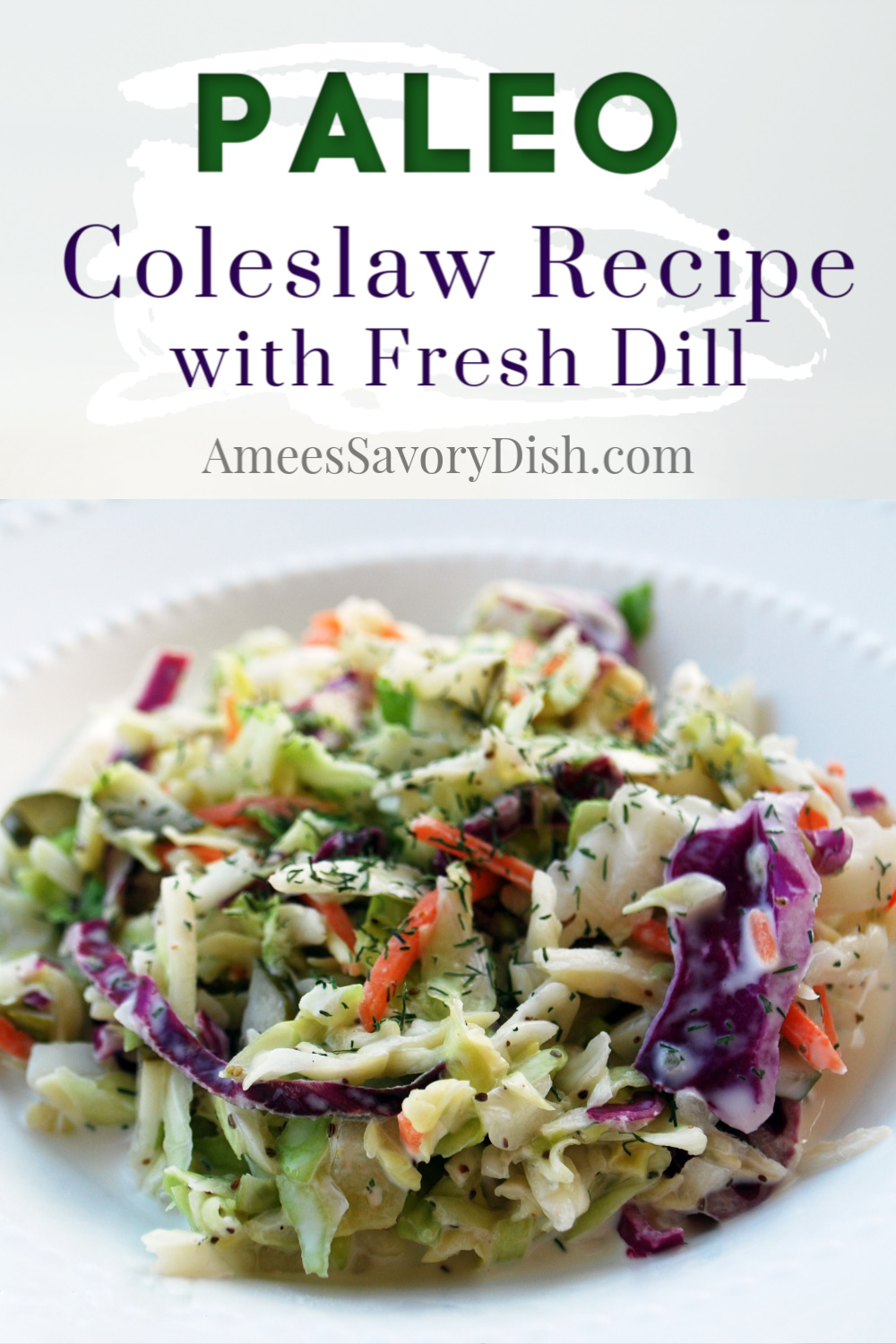 Paleo Coleslaw with Fresh Dill - Amee's Savory Dish