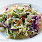 A close up of a plate of Coleslaw