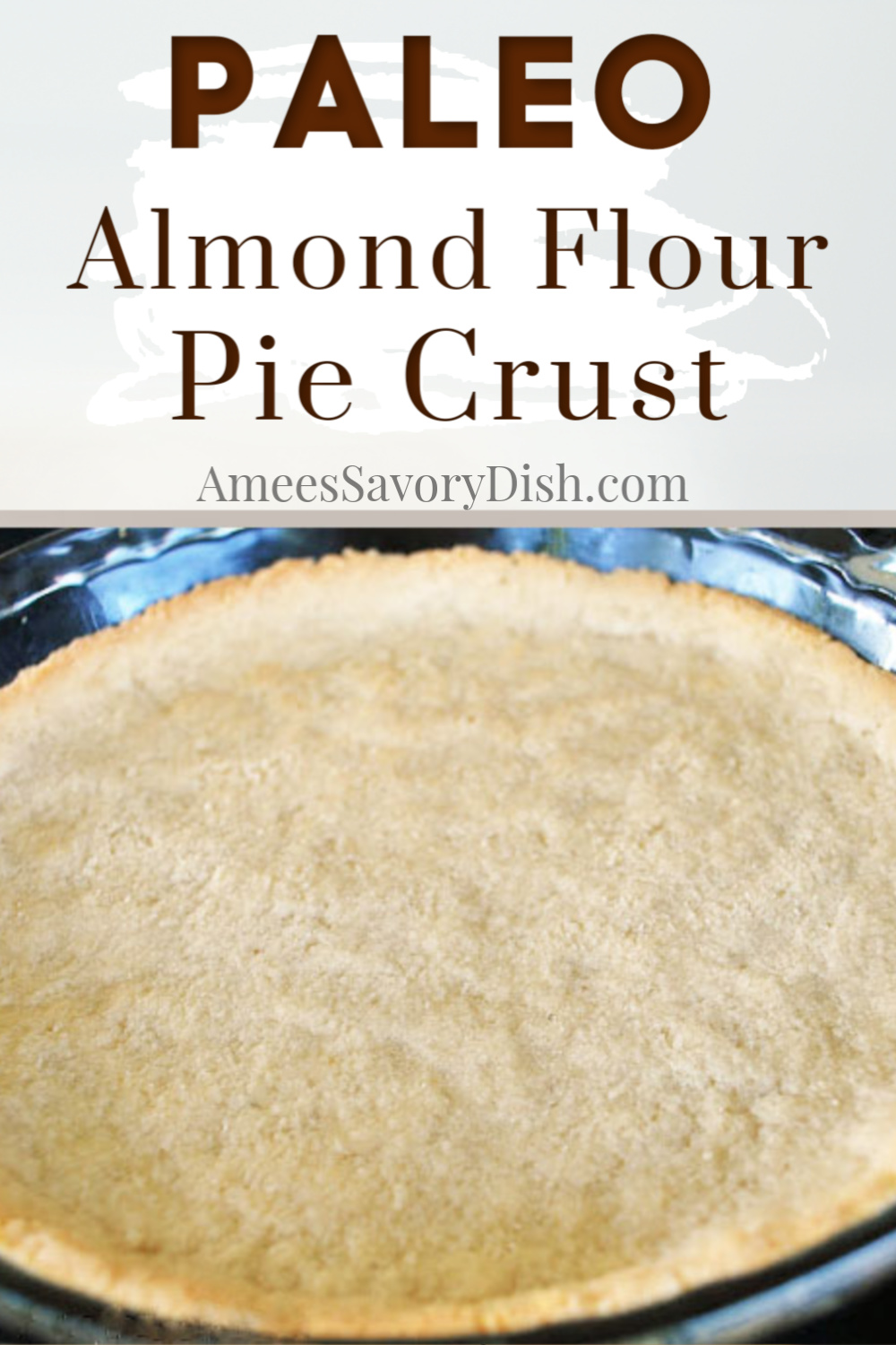 This easy almond flour pie crust is a grain-free pie crust to use for your favorite pie recipes.   This paleo diet-friendly pie crust recipe uses a combination of almond flour and unsweetened coconut and tastes delicious! #grainfreecrust #paleopiecrust #almondflourpiecrust via @Ameessavorydish