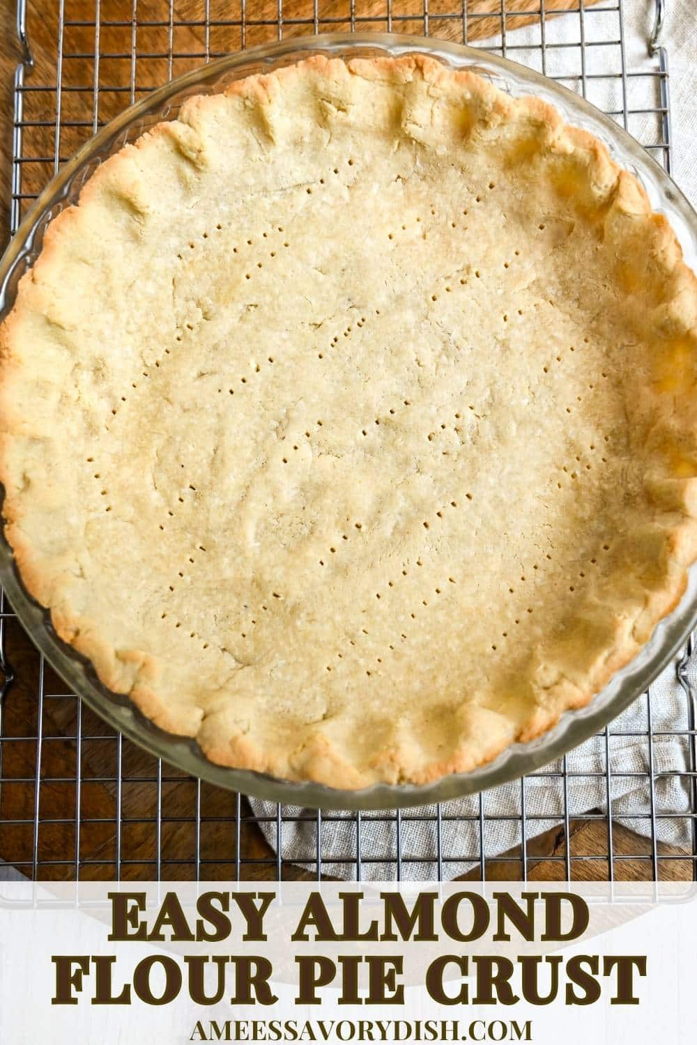 This easy and delicious grain-free almond flour pie crust is perfect for all of your favorite pie recipes! via @Ameessavorydish