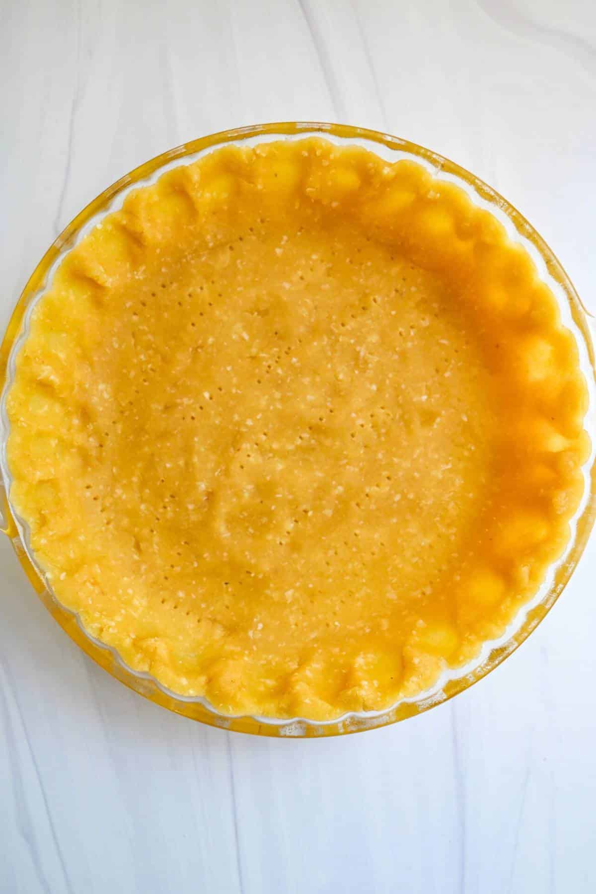 an unbaked pie crust
