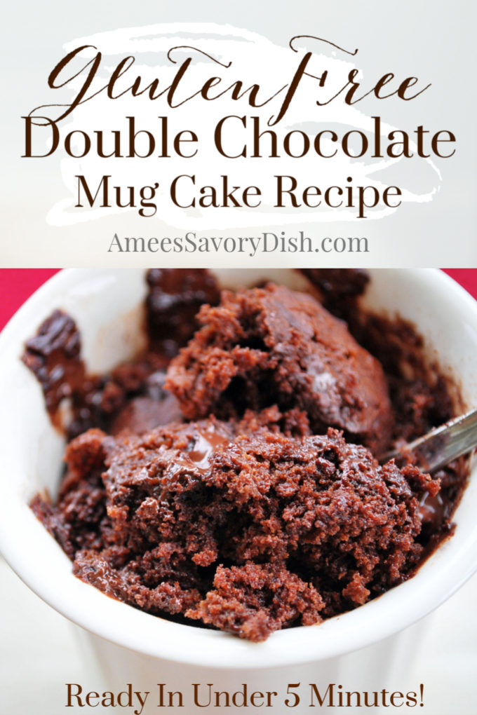 Close up of chocolate cake in a mug