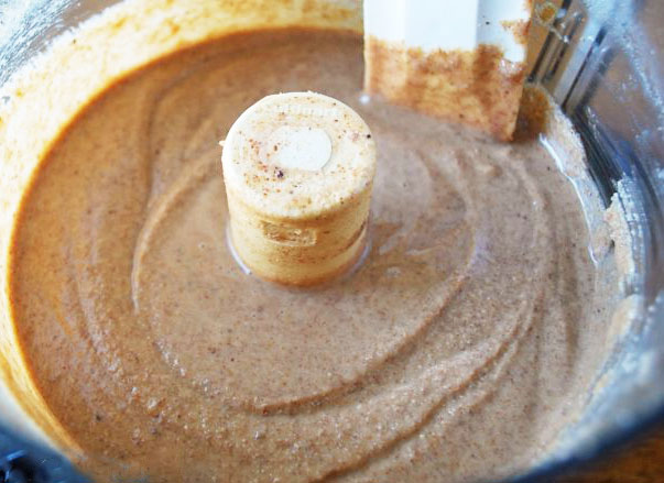Homemade almond butter recipe in the food processor