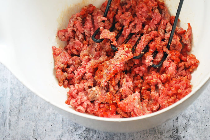 ground beef in a bowl