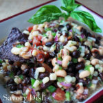Texas caviar is a classic southern bean dip, full of fiber and delicious flavors! Black-eyed peas, black beans, corn, tomatoes, and a light dressing make this easy dip recipe a favorite snack!