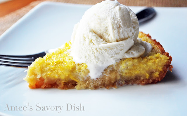 Summer squash pie a gluten-free savory dessert, full of flavor and not too heavy. Perfect for a lighter dessert on a warm, summer evening.  