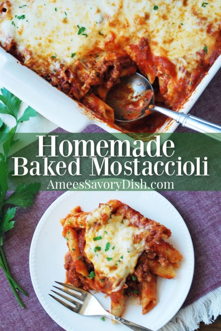 Baked Mostaccioli - Amee's Savory Dish