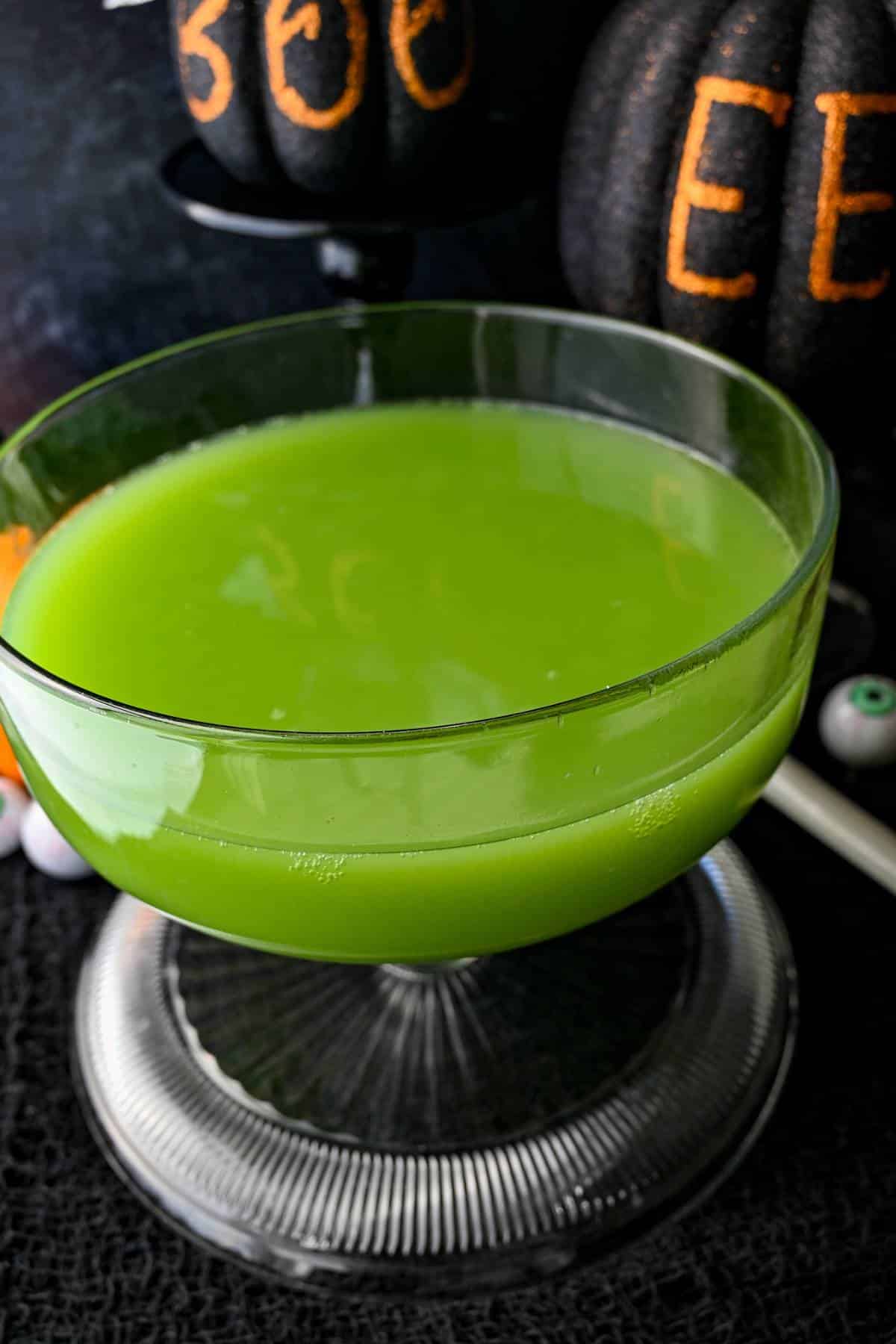 witches brew punch with green food coloring added
