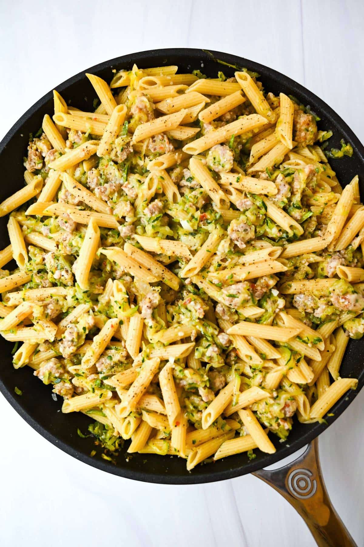 zucchini pasta skillet freshly cooked