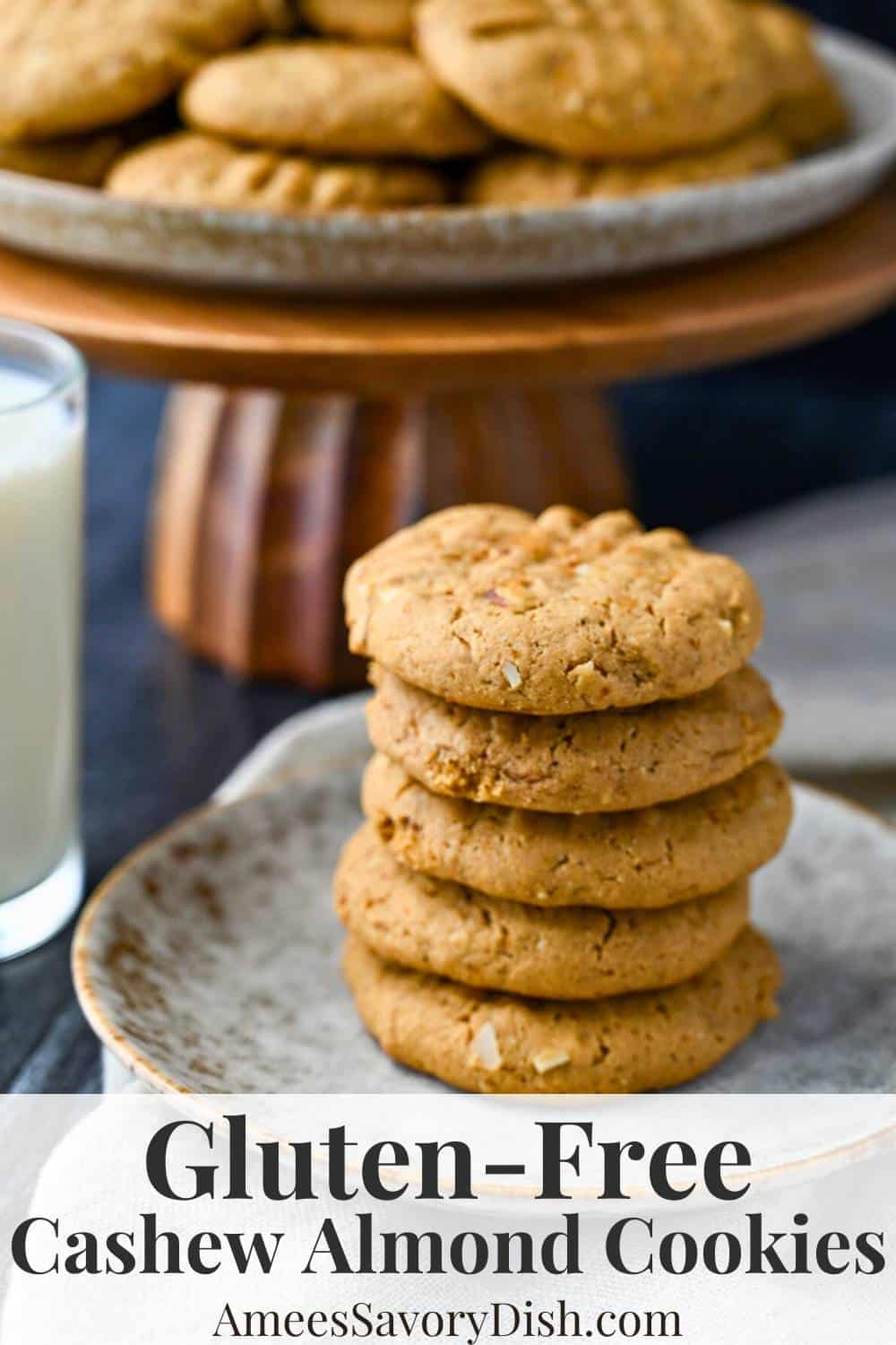You’d never guess these Cashew Butter Cookies with Almonds are gluten-free! They are delightfully sweet, creamy, and crazy delicious! via @Ameessavorydish
