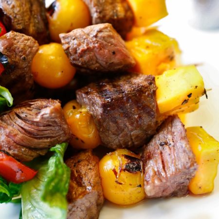 Sirloin Cobb Kebabs - a delicious and healthy twist on a Cobb salad!