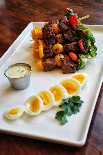 Sirloin Cobb Kebabs - a delicious and healthy twist on a Cobb salad!