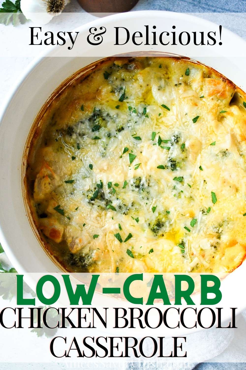 Low Carb Chicken Broccoli Casserole! Tender chicken breasts and broccoli are baked in a rich cheesy cream sauce to make an easy keto-friendly weeknight dinner the whole family will love! via @Ameessavorydish