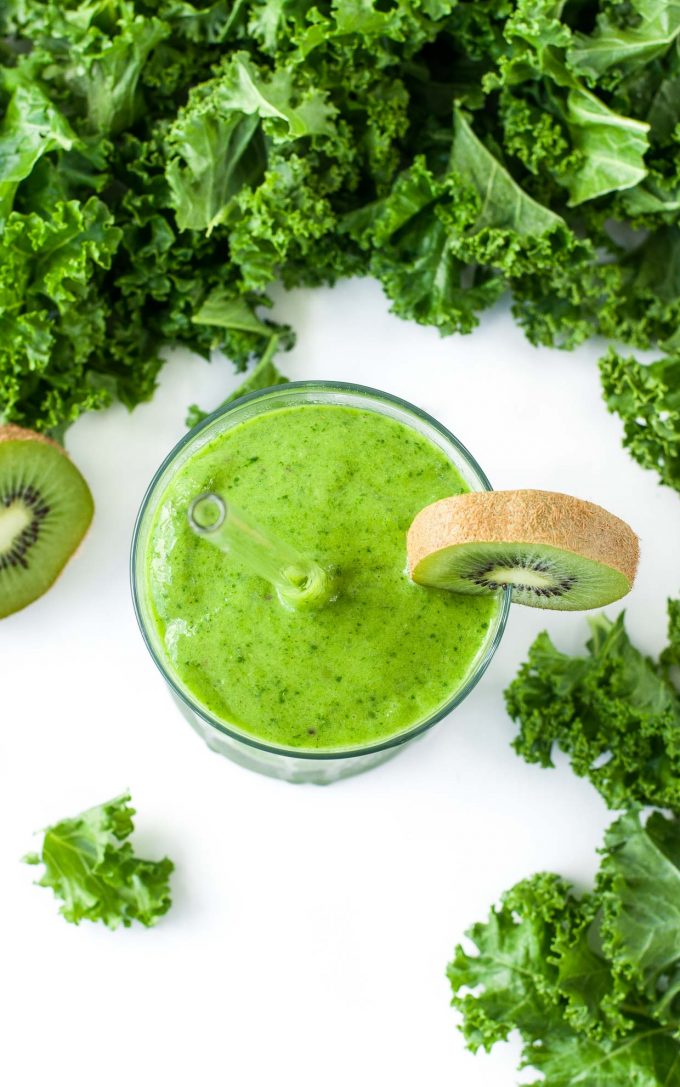 Tropical Mango Green Smoothie from Peas and Crayons