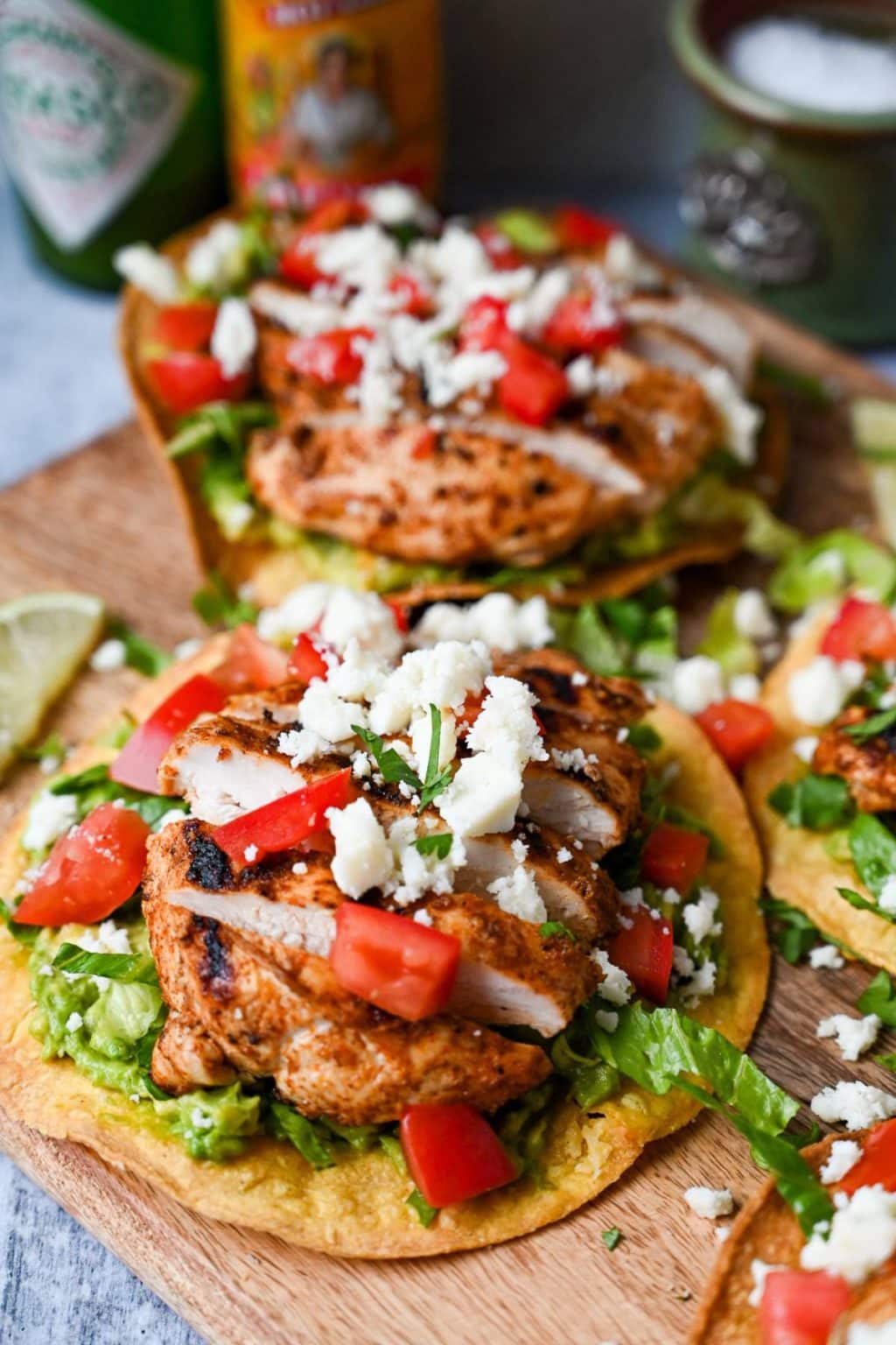 Avocado Tostadas with Grilled Chicken - Amee's Savory Dish