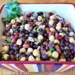 Mexican bean salad is a healthy side dish, full of fiber and flavor! This easy bean salad recipe uses 3 types of beans, crisp vegetables and Mexican spices.