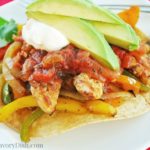 Grilled chicken fajitas tostadas are a simple and healthy Mexican fajitas dinner.