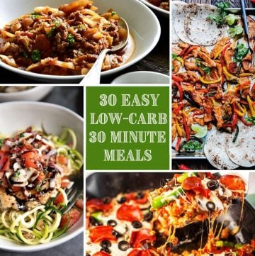 low carb recipe collage with post title in the middle