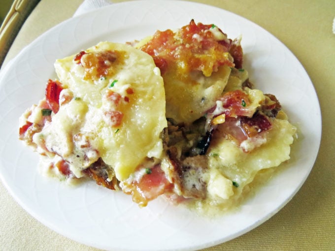 plate of loaded potato breakfast casserole