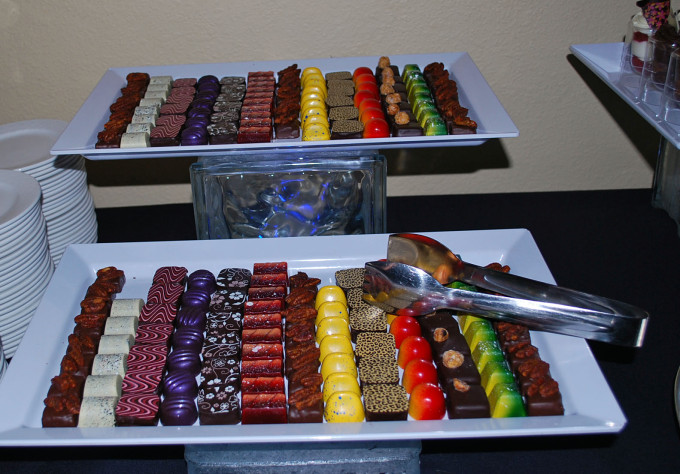 Trays of artisan chocolates at the Food and Wine Conference