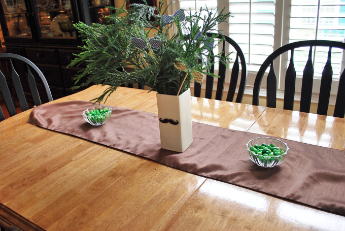 mustache bow tie centerpiece arrangement