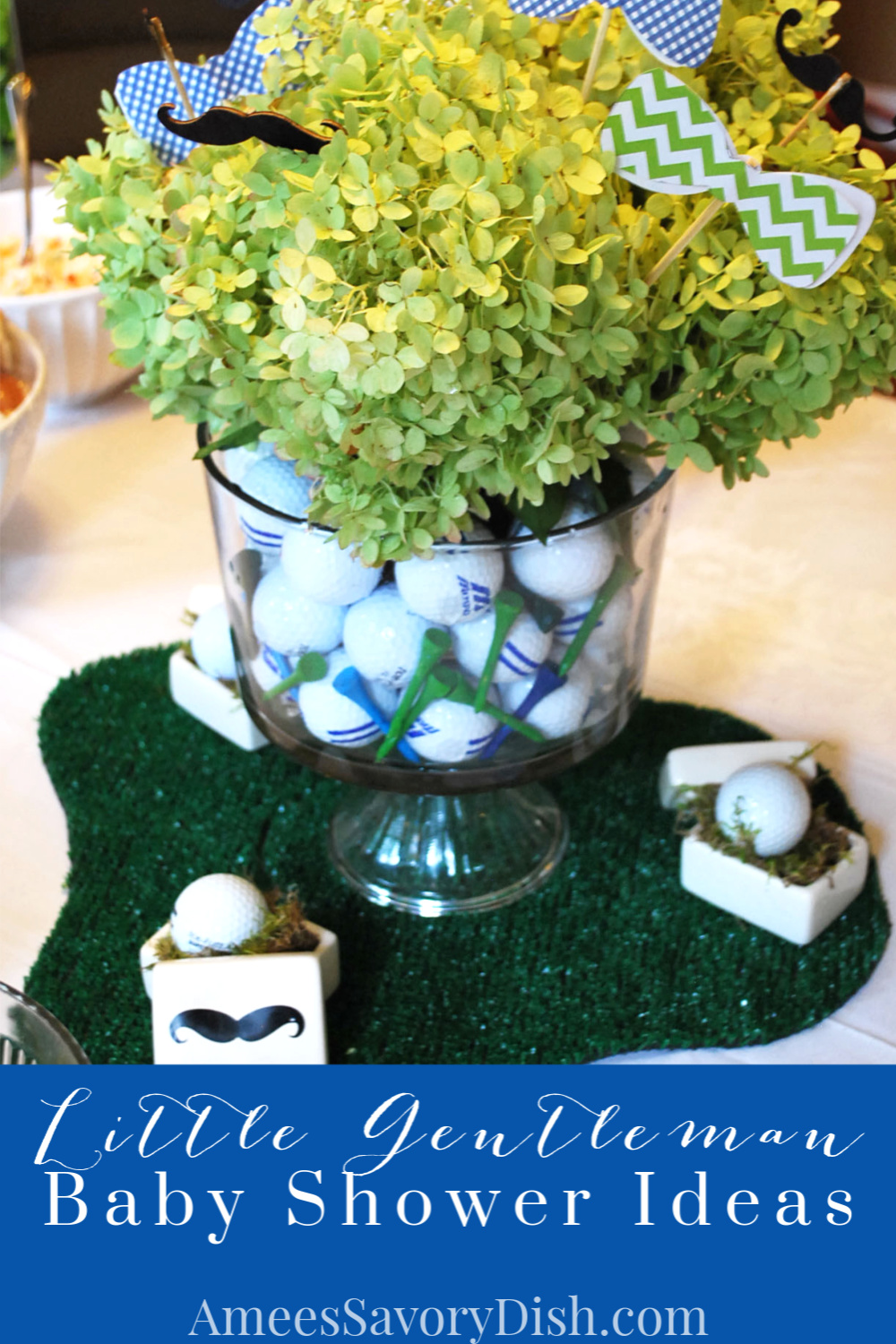 Fun decorating and recipe ideas to inspire a little man themed baby shower #babyshower #littlemanbabyshower #babyshowerideas via @Ameessavorydish