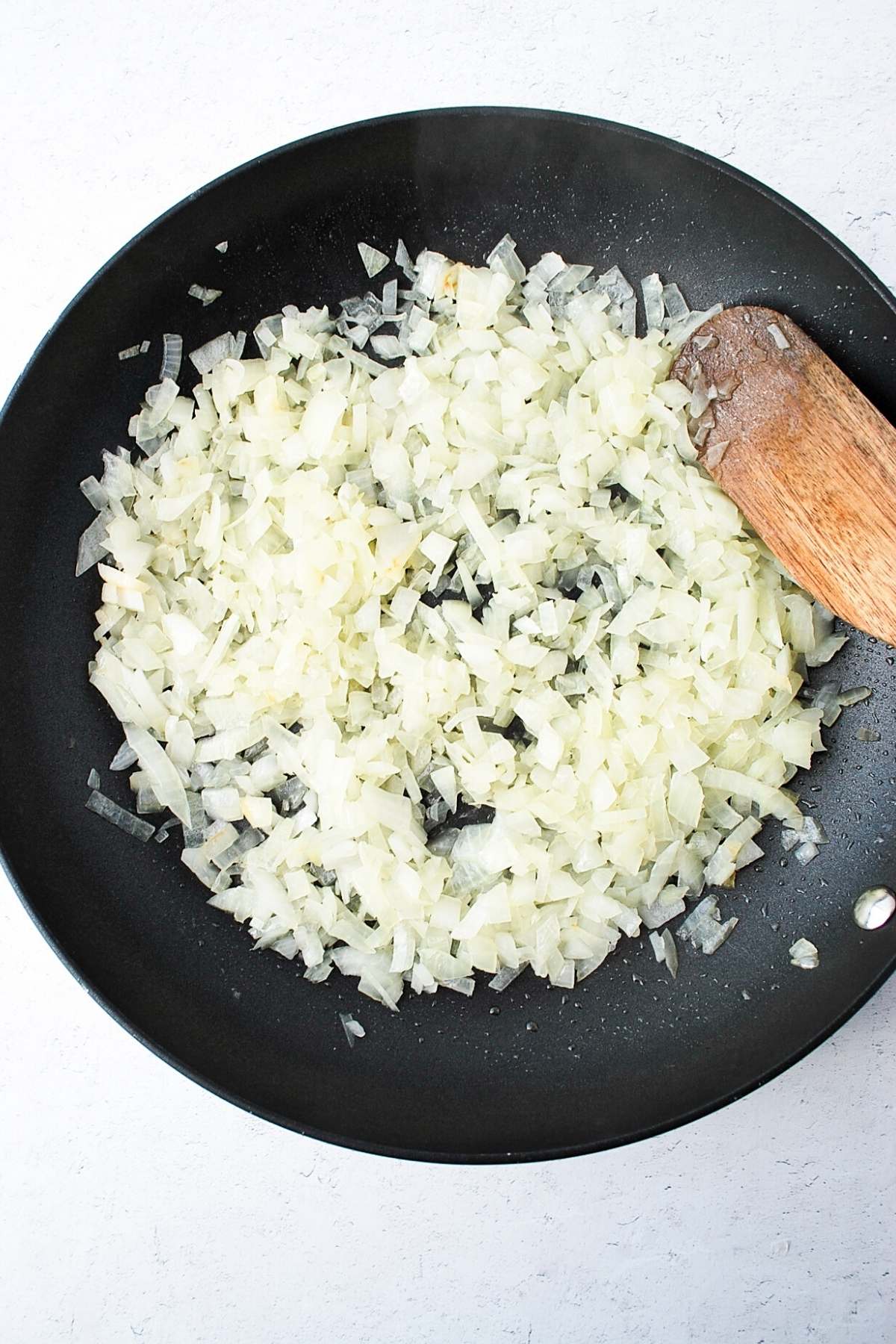 onion sauteed in a skillet