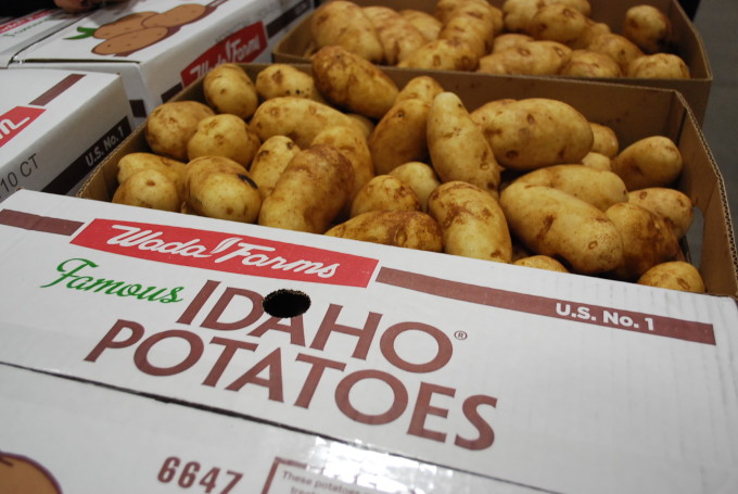 Large boxes of Idaho potatoes