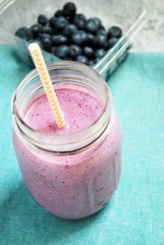 Mango and wild blueberry yogurt smoothie is a simple and delicious recipe made with Greek yogurt