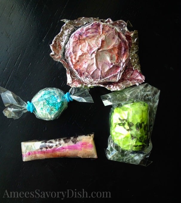 fake candy made from various materials