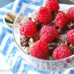 Chocolate raspberry ricotta parfait