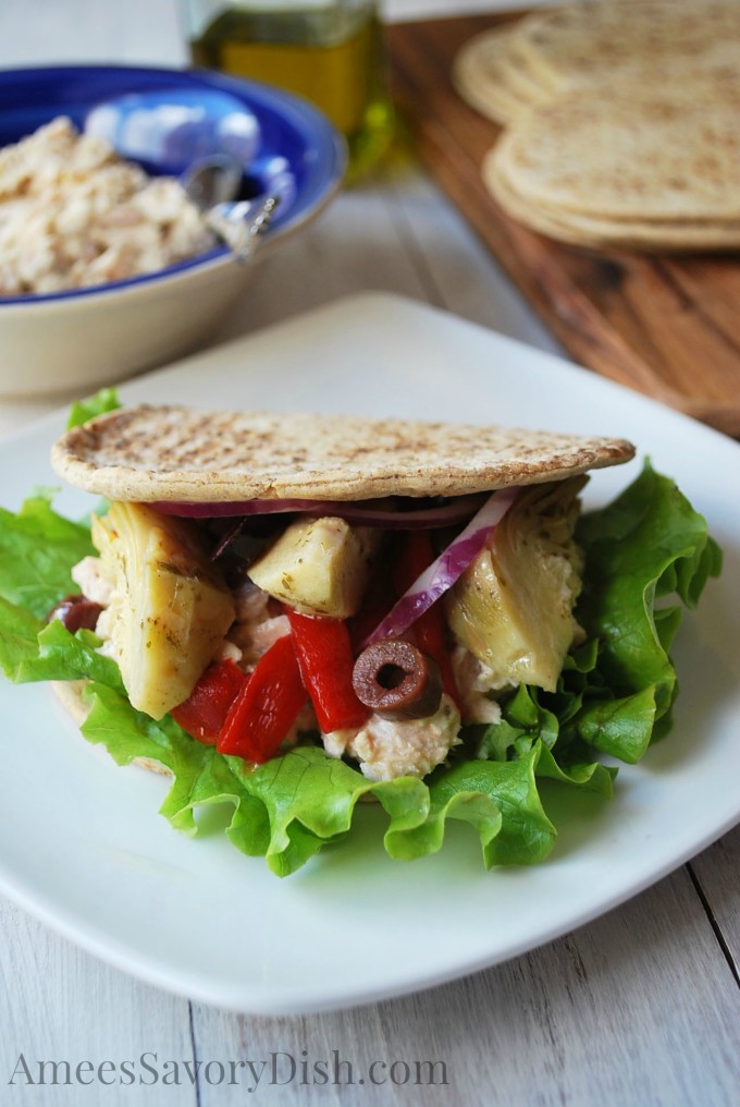 Delicious Mediterranean Tuna Salad Wrap recipe- Amee's Savory Dish