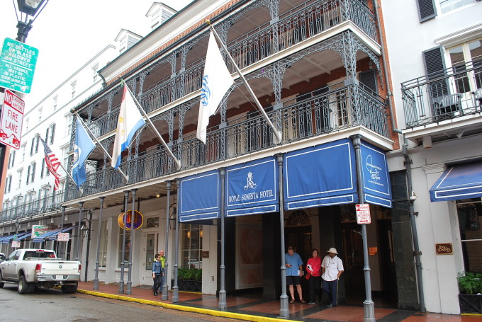 The front of the Royal Sonesta Hotel in New Orleans