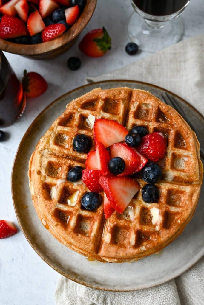 Gluten Free Protein Waffles with Cottage Cheese