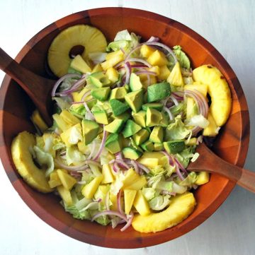 prepared pineapple salad in bowl