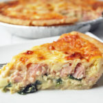 Gluten-Free Ham, Spinach and Gruyere Quiche is a quick and easy quiche recipe using a ready-made gluten-free pie crust. It's a delicious way to get kids to enjoy eating their vegetables!