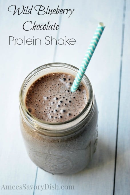 Wild Blueberry Chocolate Protein Shake- Amee's Savory Dish