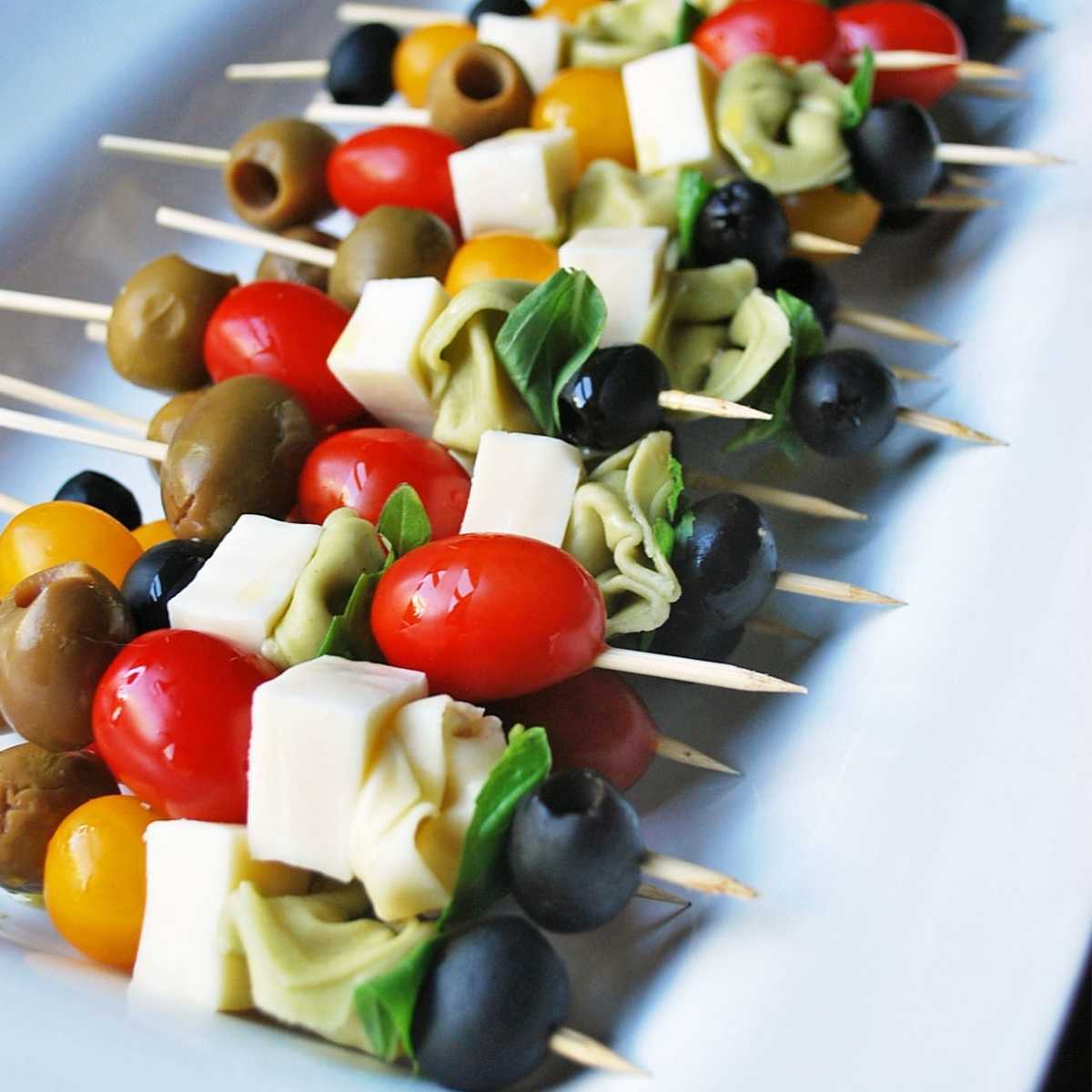 Easy Breezy Caprese Pasta Skewers Appetizer- Amee's Savory Dish
