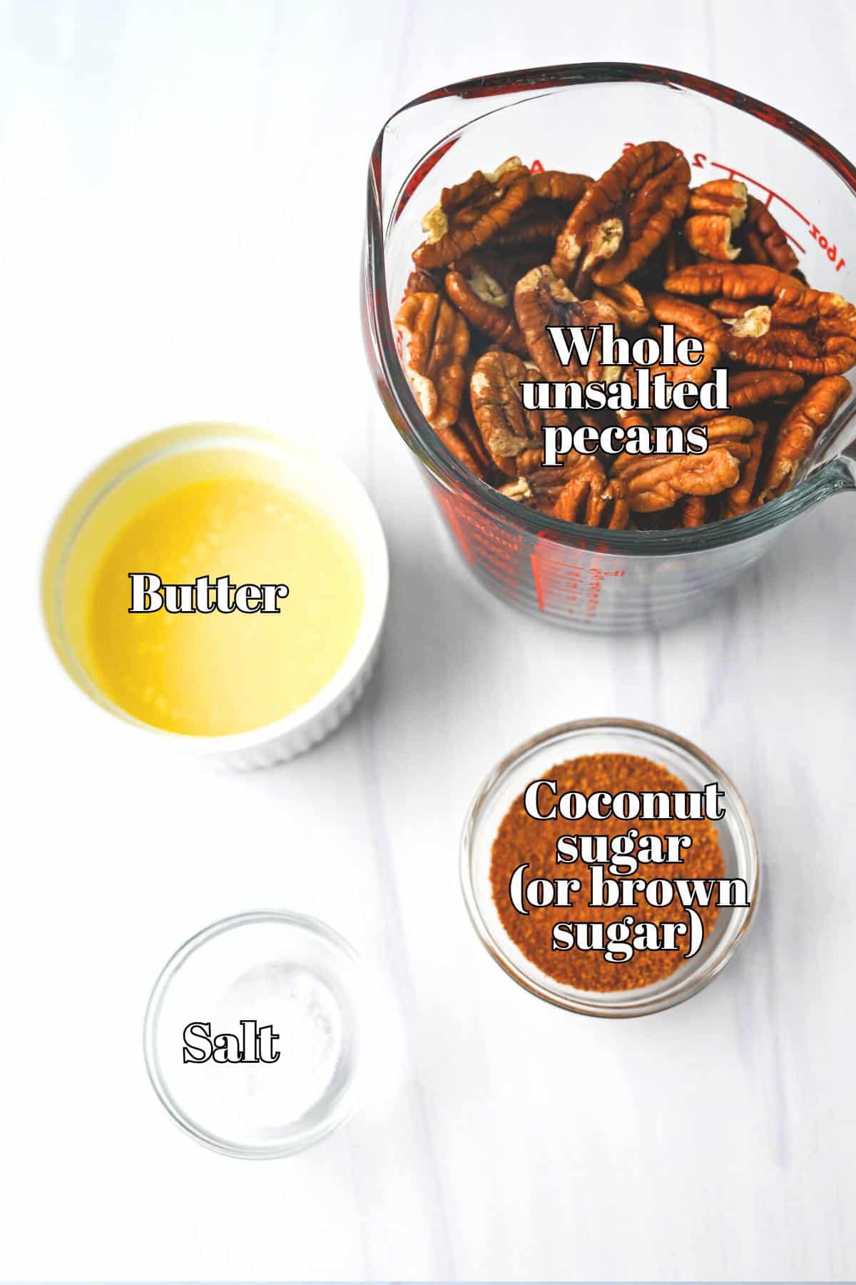 pecan pie crust ingredients on a counter