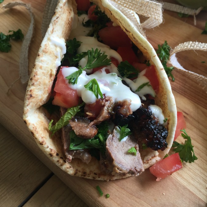 Steak pita wrap