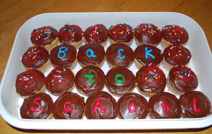 Chocolate back to school cupcakes