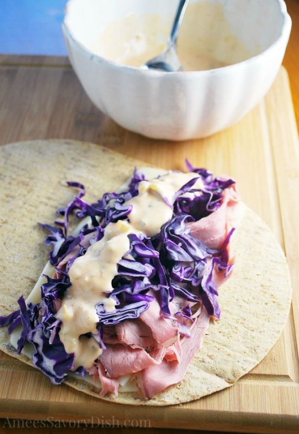 LowCarb Reuben Wrap Sandwich Amee's Savory Dish