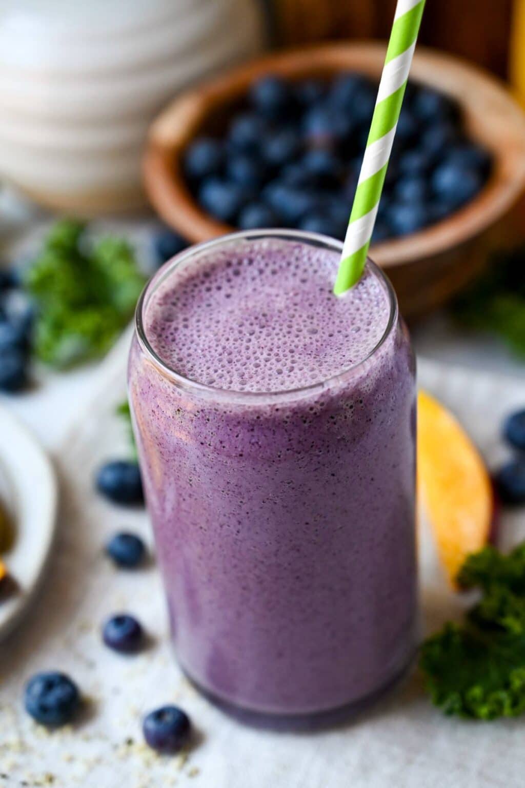 Tropical Blueberry Kale Smoothie - Amee's Savory Dish