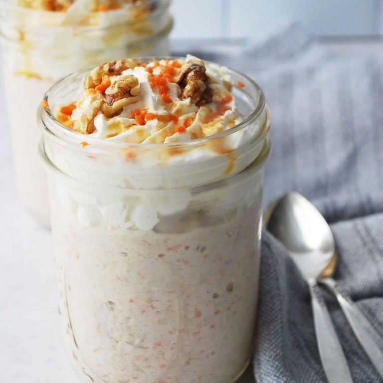 High Protein Carrot Cake Overnight Oats {Two Ways}