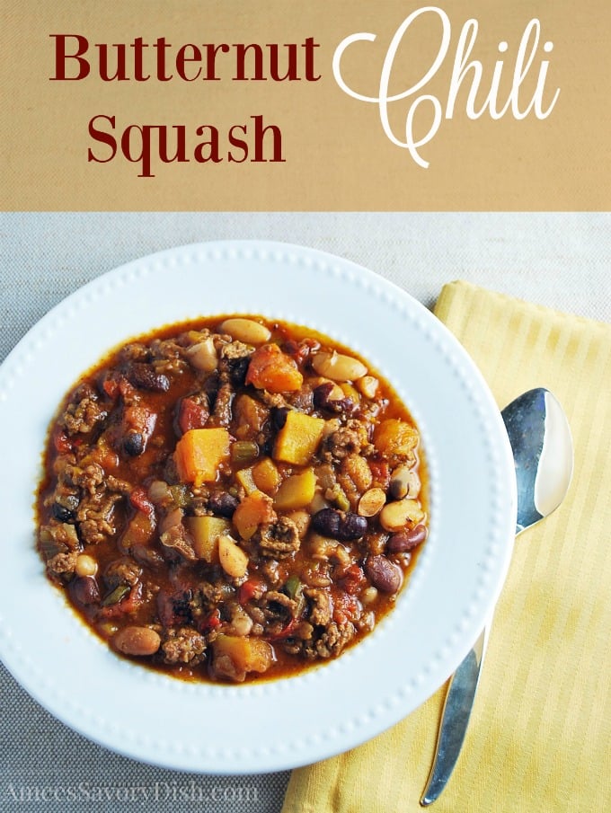 The Best Slow Cooker Butternut Squash Chili |Amee's Savory Dish