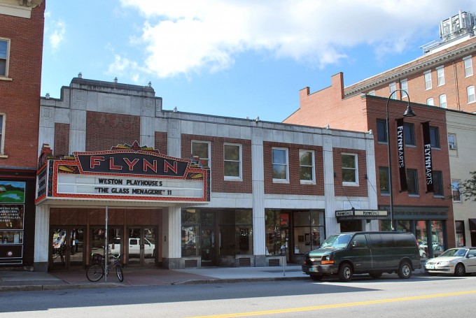 The outside of Flynn\'s theatre in Burlington, Vermont