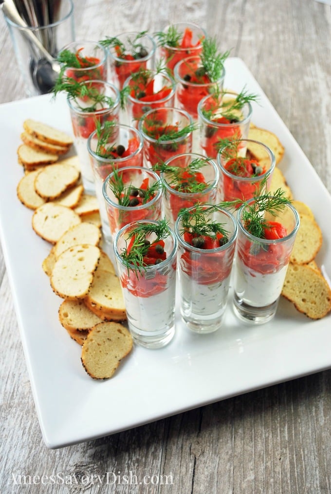 Smoked Salmon Shooters recipe for an elegant party appetizer idea