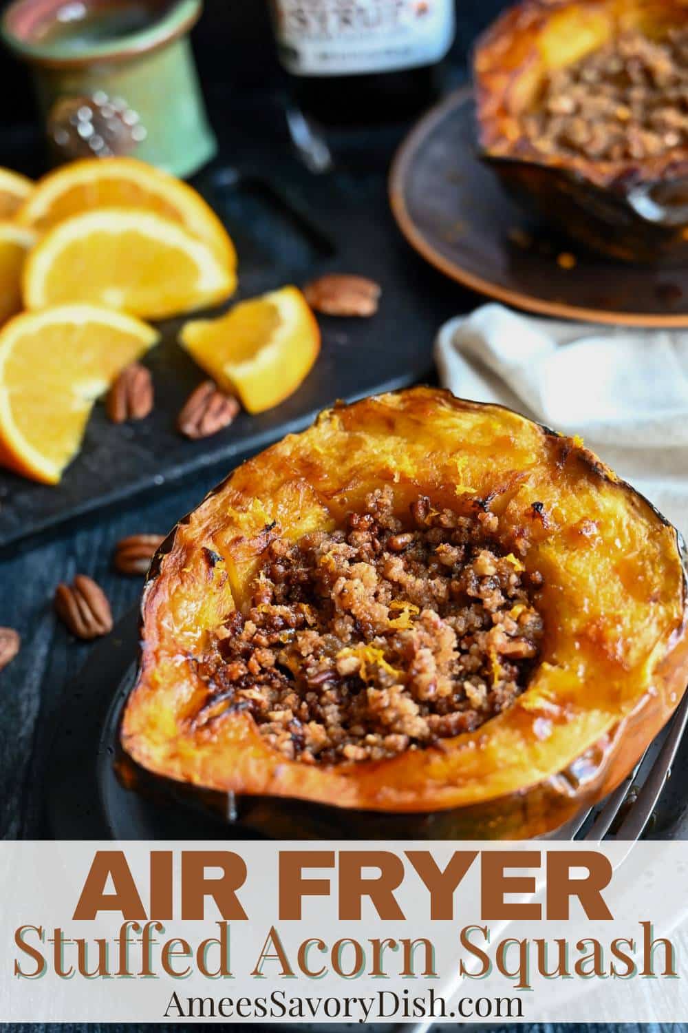 An easy-to-make side dish featuring seasonal squash stuffed with a sweet, nutty breadcrumb filling. via @Ameessavorydish