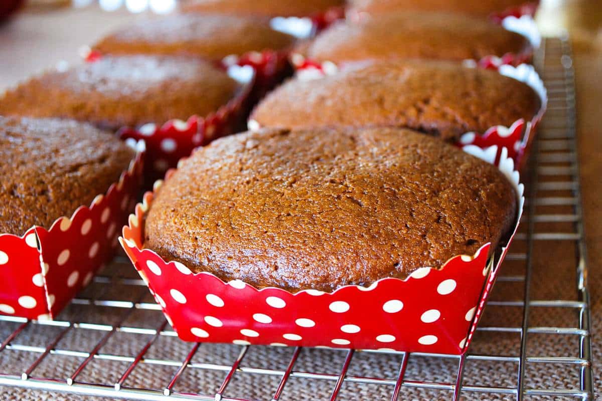 soft gingerbread baked in holiday loaf pans